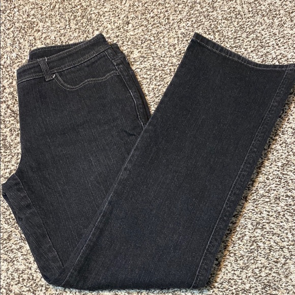 Chico's Platinum Pavee Black Flare Wide Leg Jeans - Picture 6 of 6